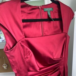 Red Ralph Lauren midi cocktail dress